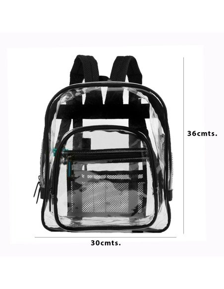 Mochila Transparente PVC 36cm x 30cm x 13cm -MC-40218