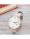 Reloj Beige para Dama de Cuarzo y Cuero Sintético Medidas de 20 cm x 3 cm-RJ-43725