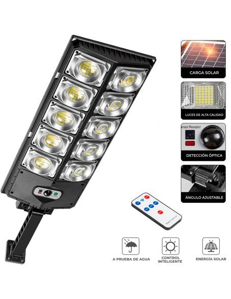 Lámpara LED para Exterior Carga Solar con Control Remoto y Sensor de Alta Sensibilidad-LD-42227