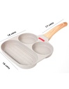 Sartén Antiadherente para Cocinar con 3 Divisiones Mango de Madera 18x18 cm-ST-40381