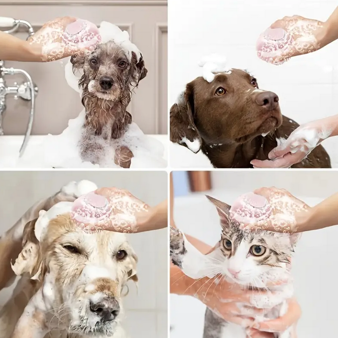 Cepillo De Ducha De Champú De Silicona Para Mascotas 