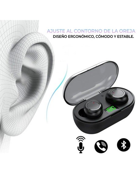 Audífonos Inalámbricos Bluetooth Negros-AU-41467