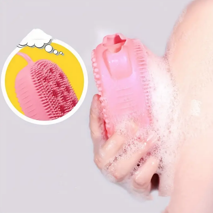 Cepillo De Masaje De Baño De Silicona De Doble Cara, Para Exfoliación Y Limpieza De La Piel