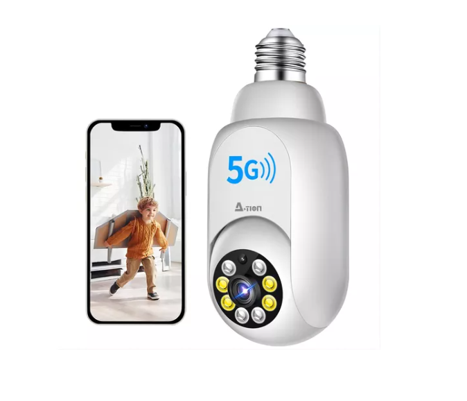 Cámara De Seguridad Ation E27 De 360° Wifi 2.4g /5g Full Hd