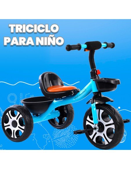 Triciclo Azul para Niño de 2 a 7 años de edad Armazón de metal-JU-43241