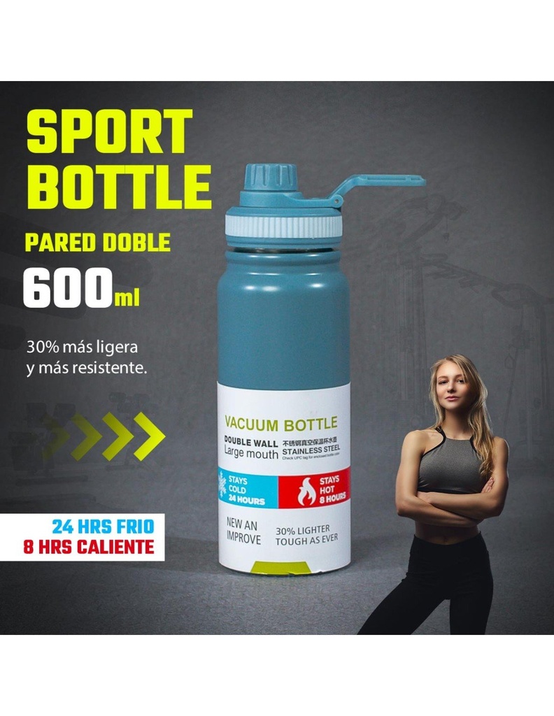 Botella Termo Deportiva de Doble Pared de 600ML-TYB-42774