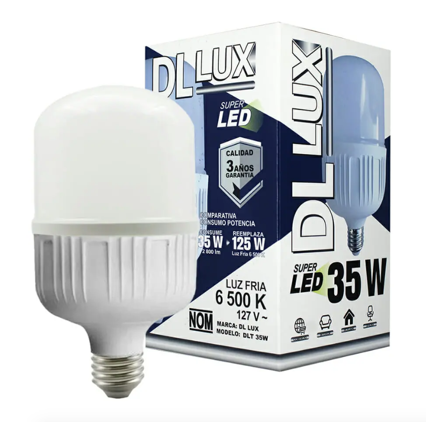 Foco ahorrador super led de luz fría dl lux 35w-127v 