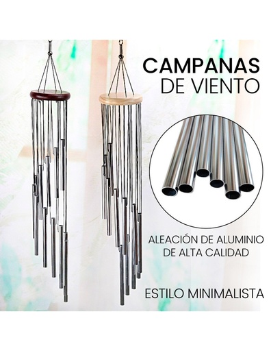 [HG-41452] 2 Campanillas de Viento de Metal Para la Puerta de Casa u Oficina-HG-41452