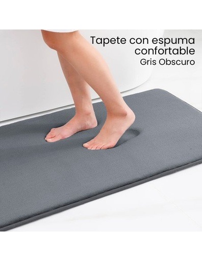 [TP-40252] Tapete Gris Oscuro con Espuma Viscoelástica Confortable de 60cm x 40cm-TP-40252