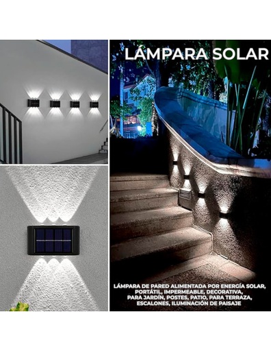 [LD-42229] Lámpara de Pared para Exteriores con Iluminación Arriba y Abajo Luz Blanca 8 horas de Luz-LD-42229